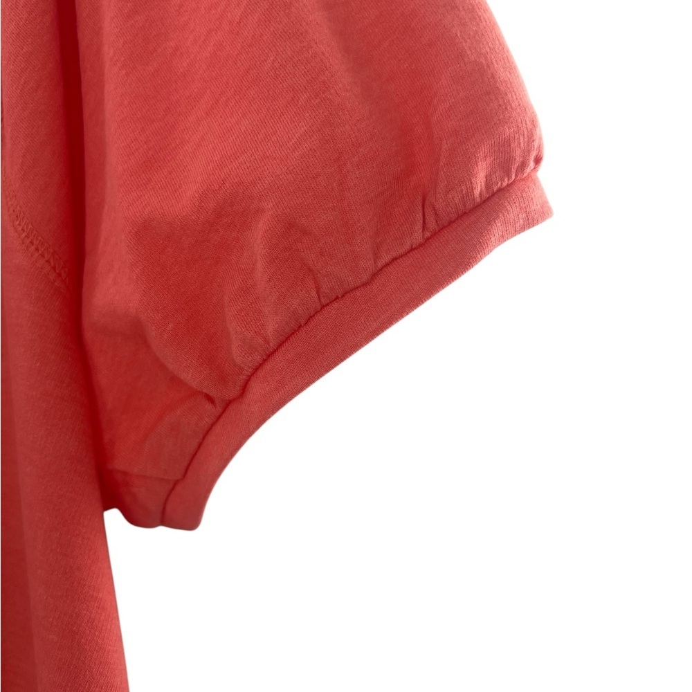 NWT Lane Bryant Puff Sleeve Open Crew Neck Women's Coral Top 22/24 - Picture 5 of 8